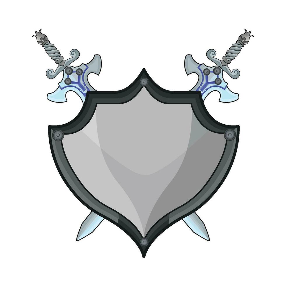 ilustração do espada e escudo vetor