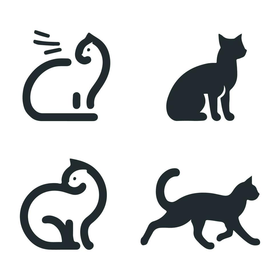 gato silhueta logotipo Projeto vetor ilustração