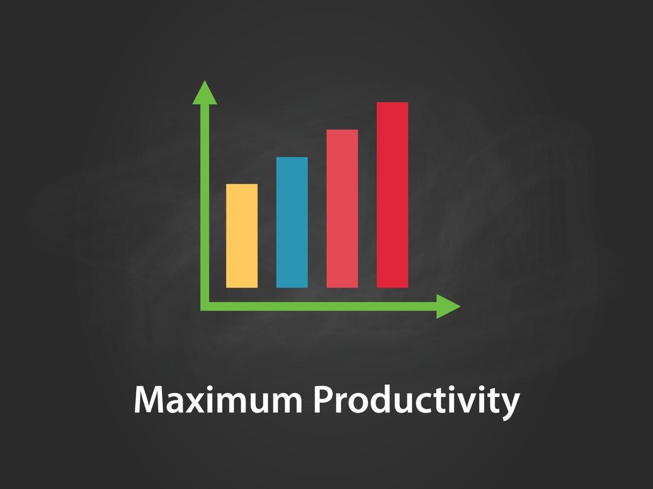 ilustração do gráfico de produtividade máxima com barra colorida vetor