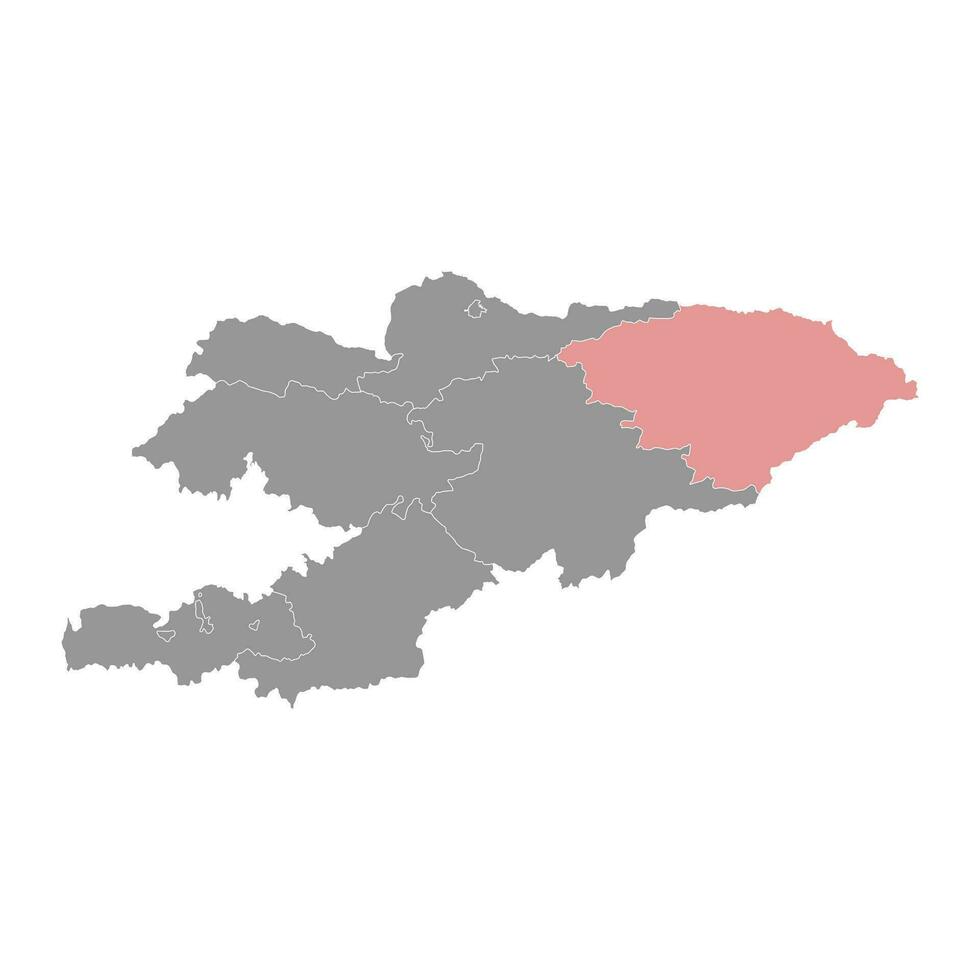 issyk kul região mapa, administrativo divisão do quirguistão. vetor ilustração.