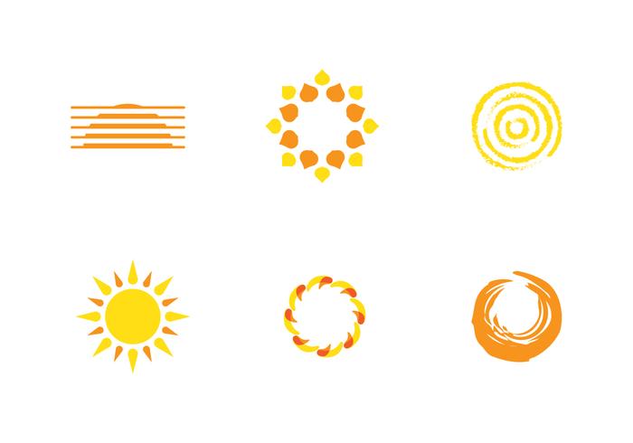 conjunto de logotipo do sol vetor