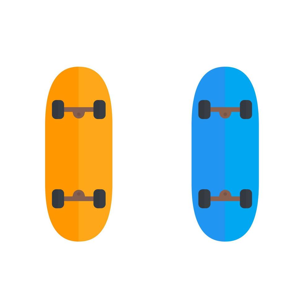 ícones de skate isolados no branco vetor