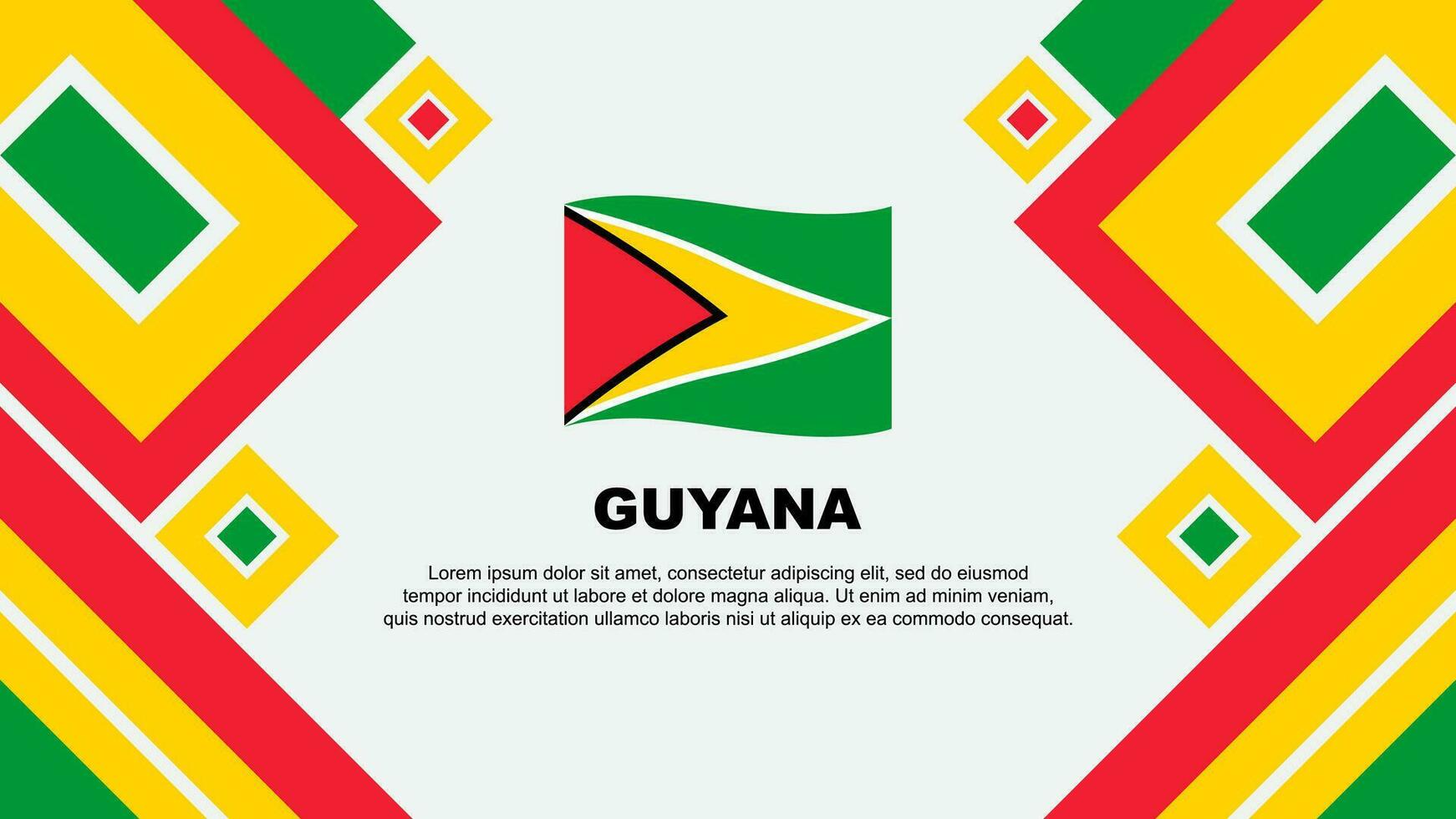 Guiana bandeira abstrato fundo Projeto modelo. Guiana independência dia bandeira papel de parede vetor ilustração. Guiana desenho animado