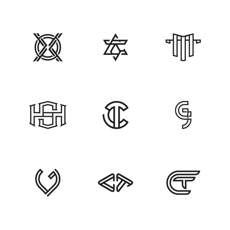 coleção de vetores de logotipo de carta de monograma