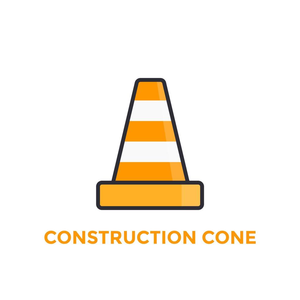 ícone de cone de construção em branco vetor