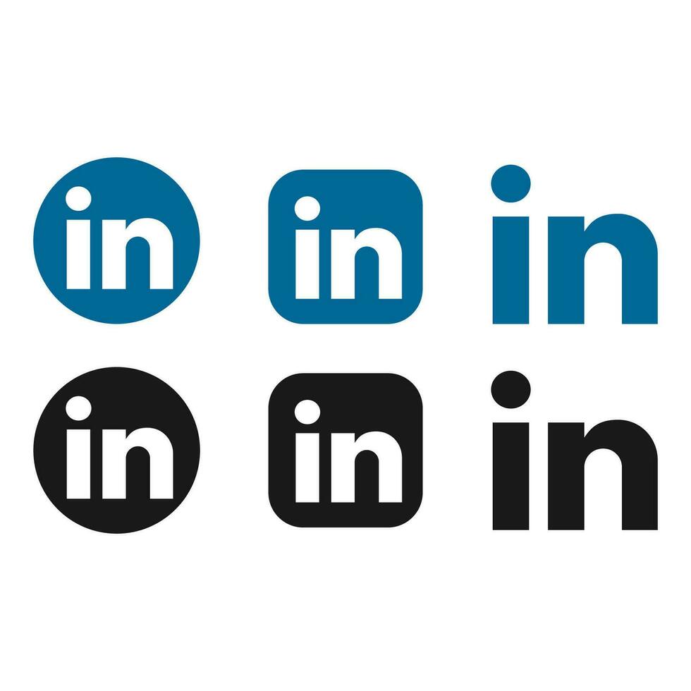 linkedin aplicativo ícone conjunto isolado em branco fundo. vetor