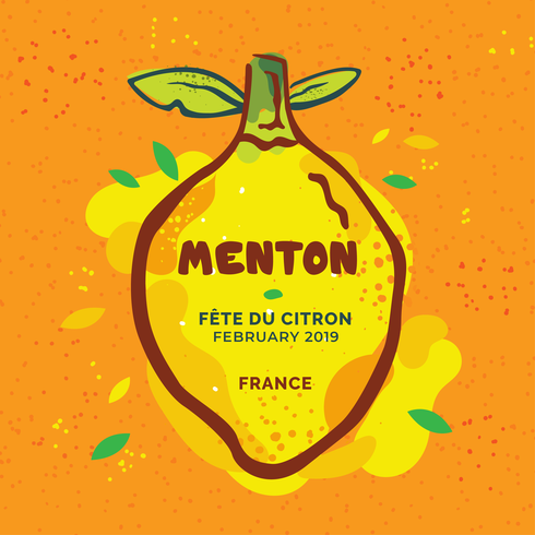 vetor de cartaz festival menton frança limão