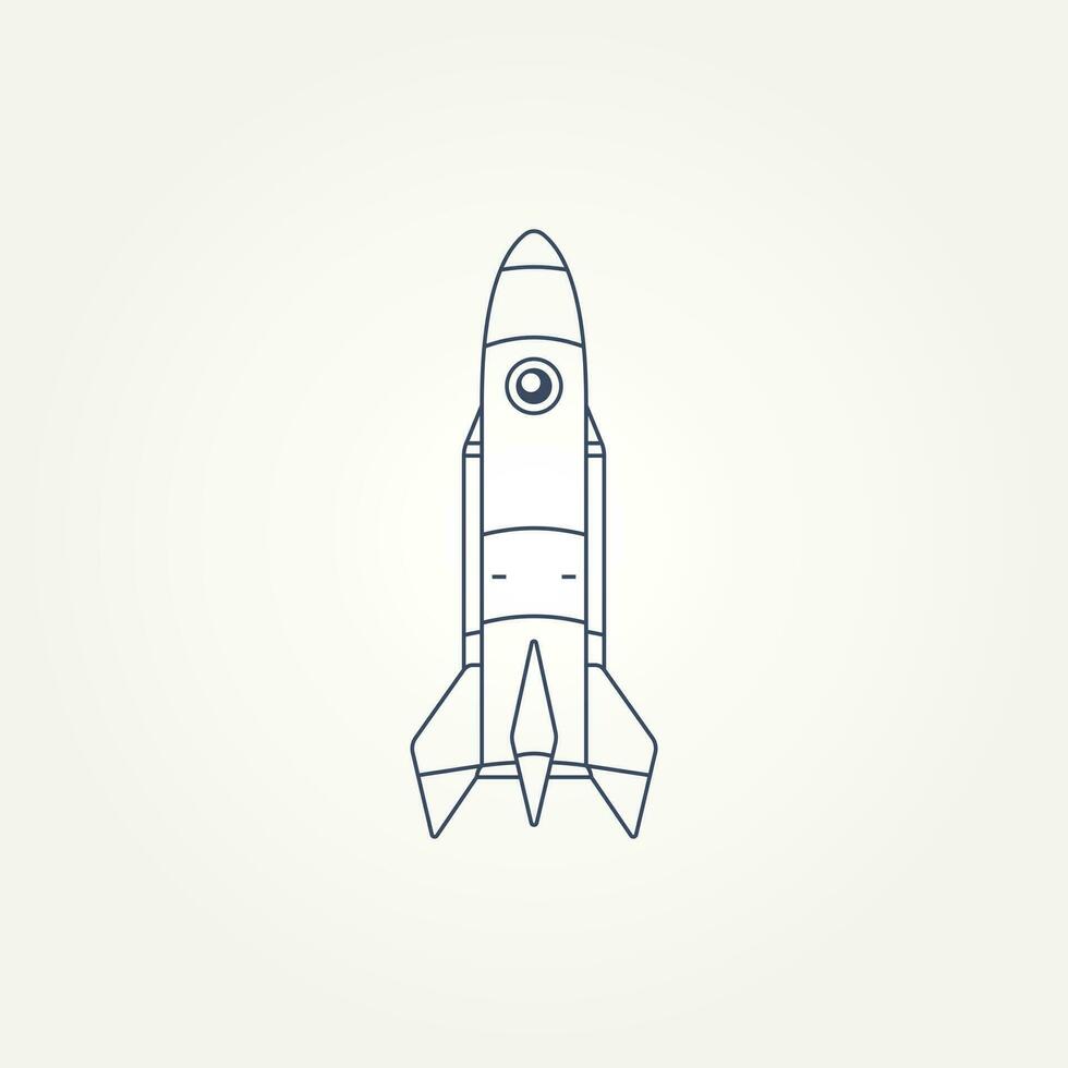 isolado nave espacial foguete ícone logotipo modelo vetor ilustração Projeto. vintage futurista, espaço, inovação linha arte ícone logotipo conceito