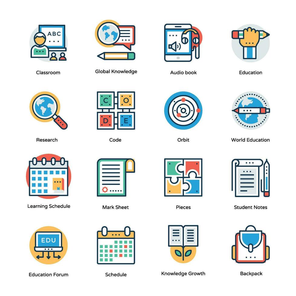 plano Projeto vetor ícones do distância Educação