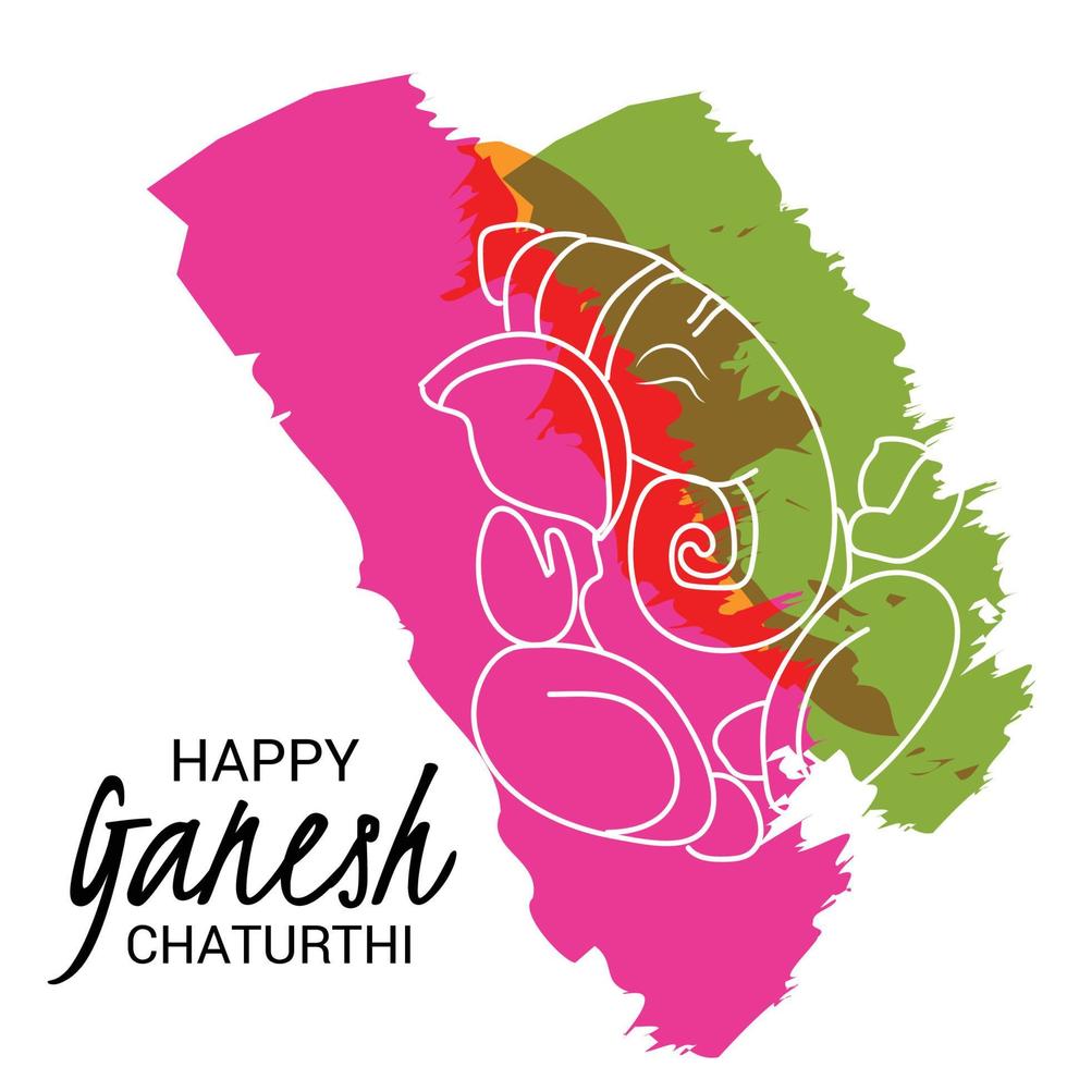 ilustração de um fundo para o festival indiano feliz ganesh chaturthi. vetor