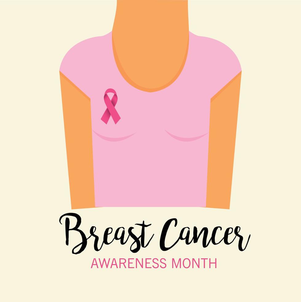 ilustração de um plano de fundo para o mês de conscientização do câncer de mama vetor