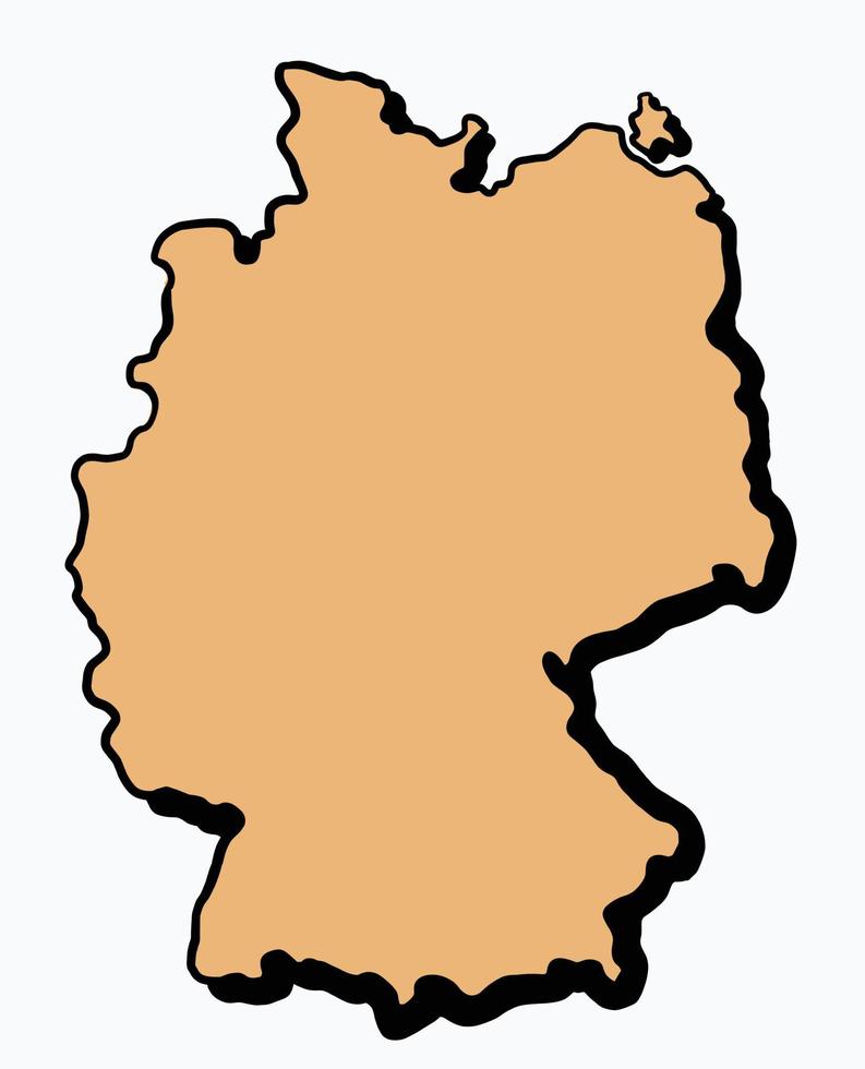 doodle desenho à mão livre do mapa da Alemanha. vetor