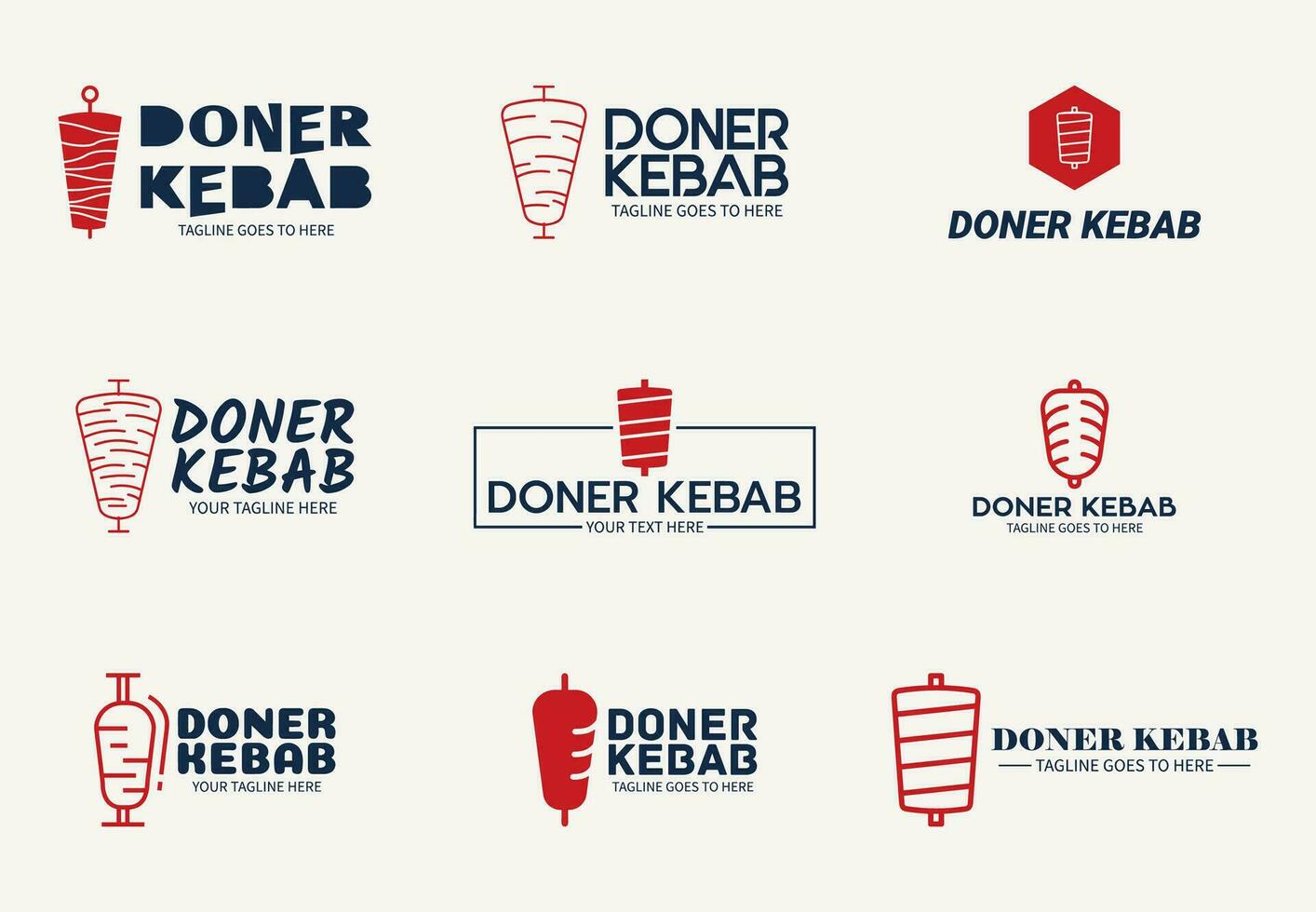 logotipo shawarma para restaurantes e mercados. modelo de logotipo doner kebab. vetor