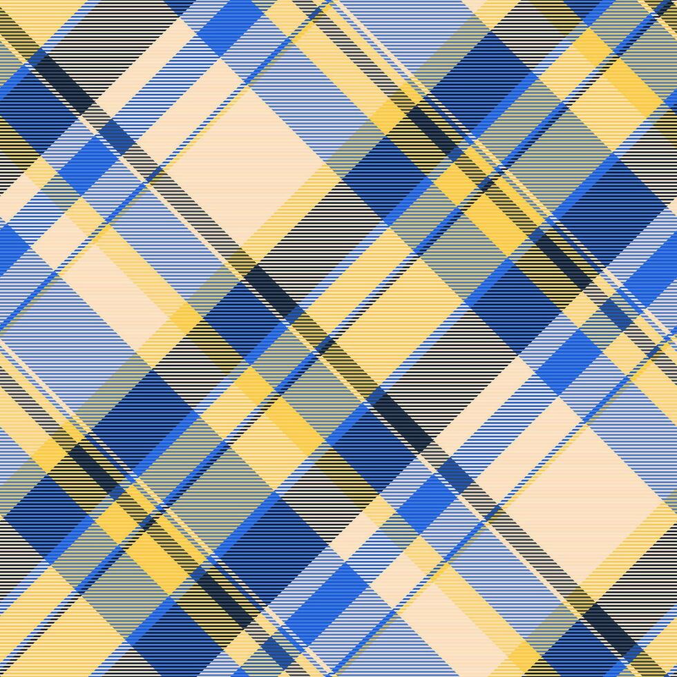 hippie textura Verifica têxtil, Customizável vetor tartan tecido. nostalgia desatado xadrez fundo padronizar dentro azul e âmbar cores.