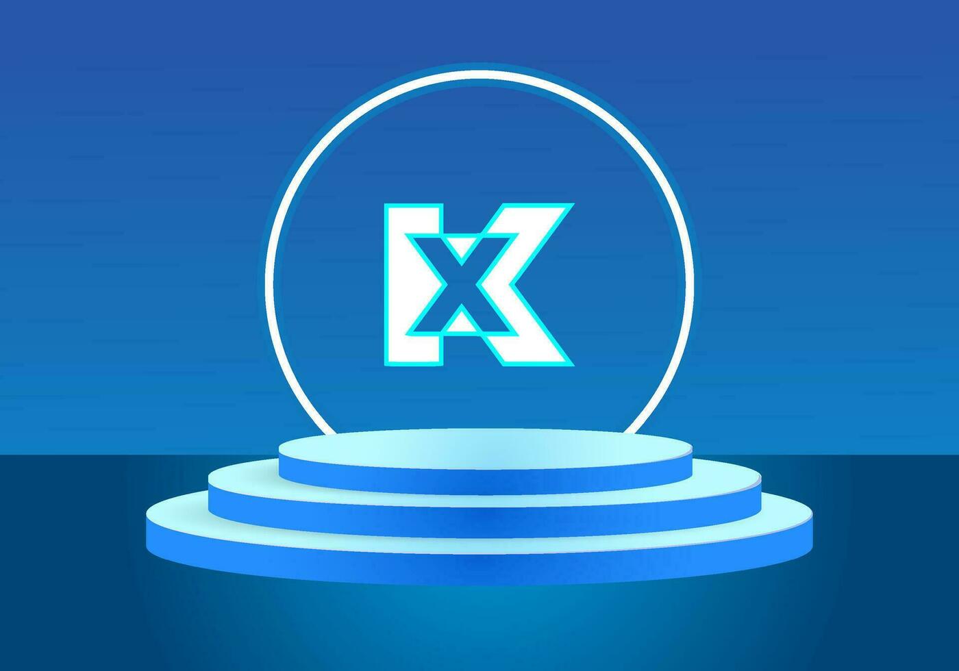 carta kx azul logotipo placa. vetor logotipo Projeto para negócios.