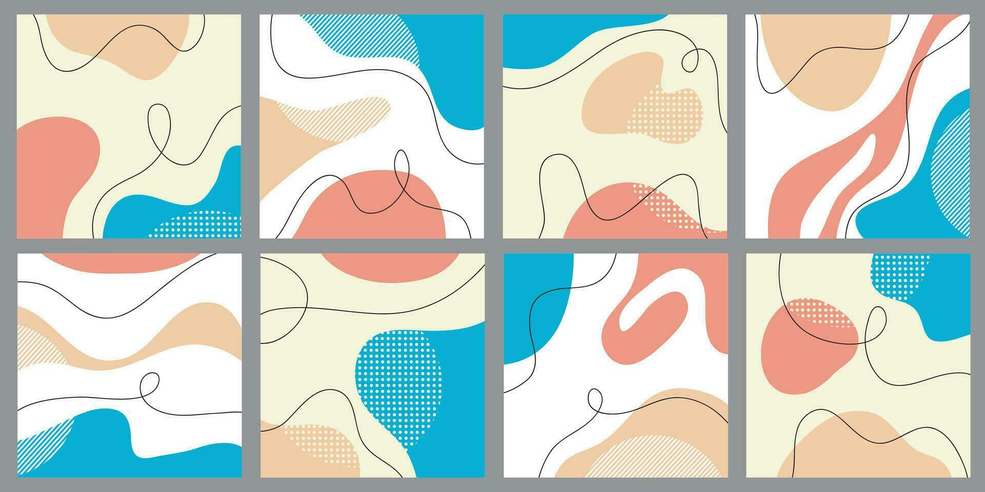 conjunto de capa abstrata moderna, design de capa mínima. fundo geométrico colorido, ilustração vetorial. vetor