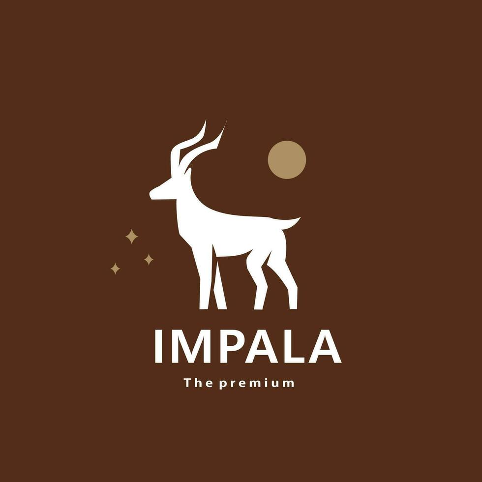 animal impala natural logotipo vetor ícone silhueta retro hipster