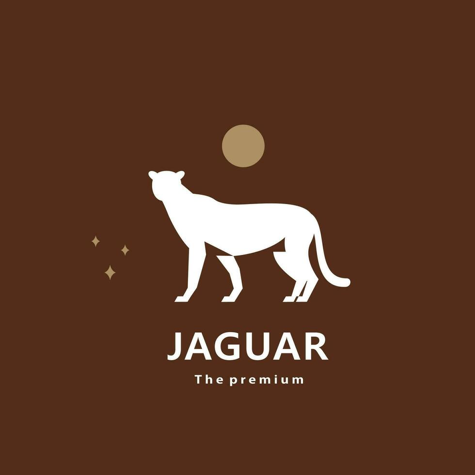 animal jaguar natural logotipo vetor ícone silhueta retro hipster