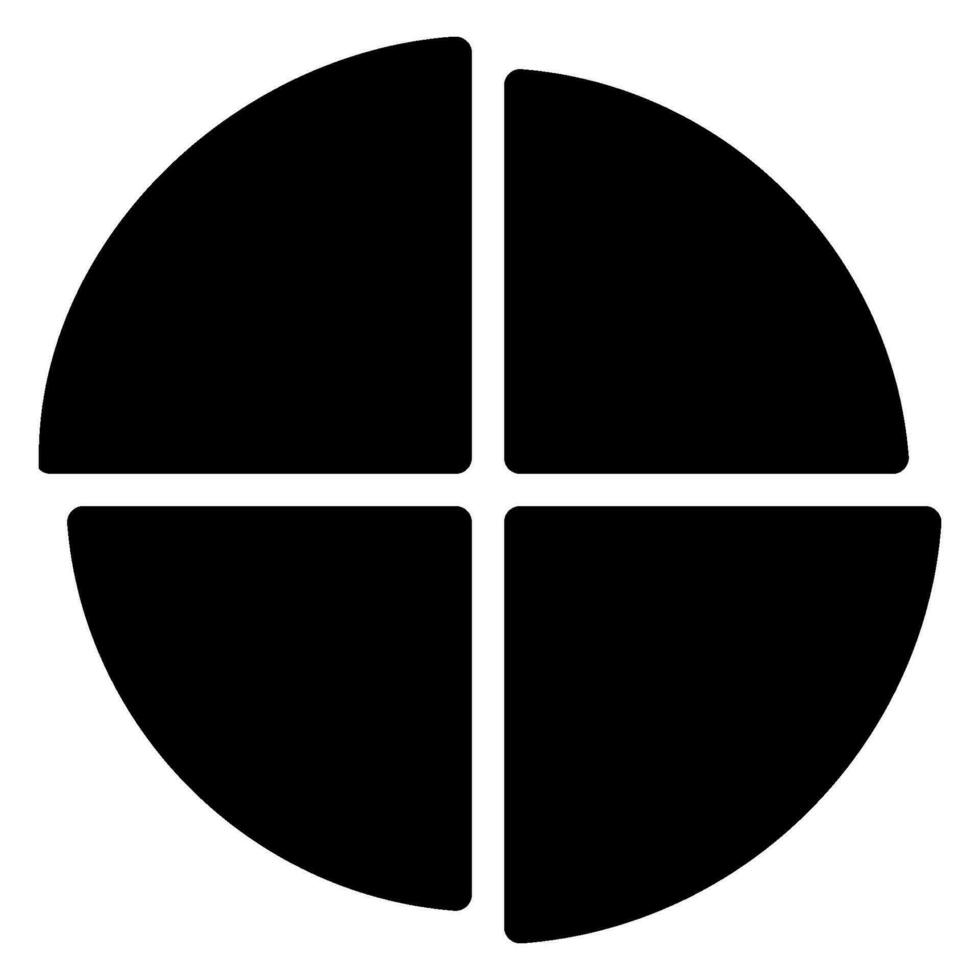 ícone de glifo do gráfico de pizza vetor