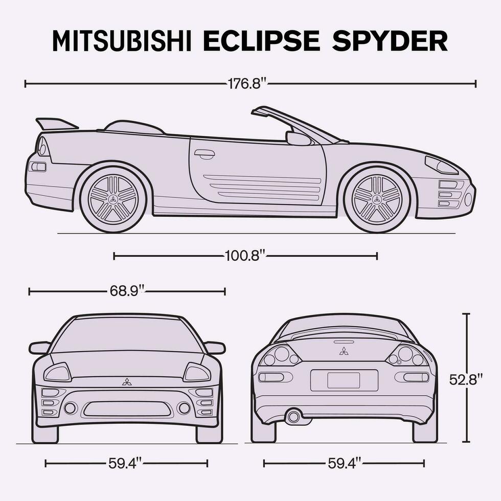 2003 Mitsubishi eclipse spyder carro projeto vetor