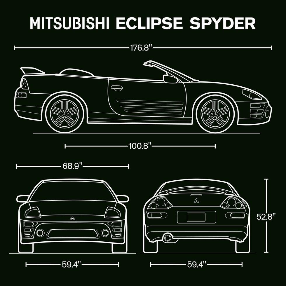 2003 Mitsubishi eclipse spyder carro projeto vetor