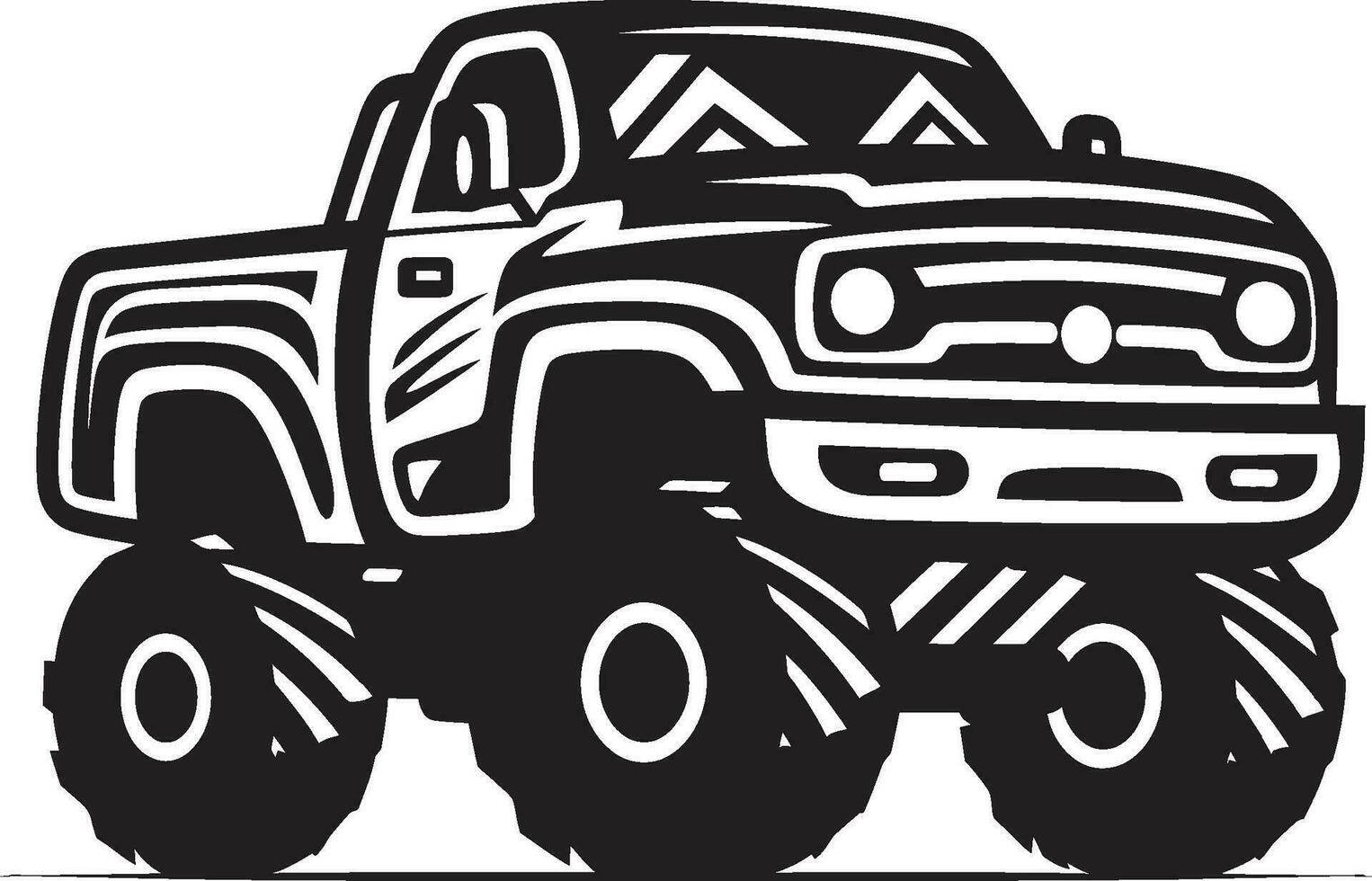monstro caos caminhão logotipo emblema bestial passeios icônico monstro caminhão vetor