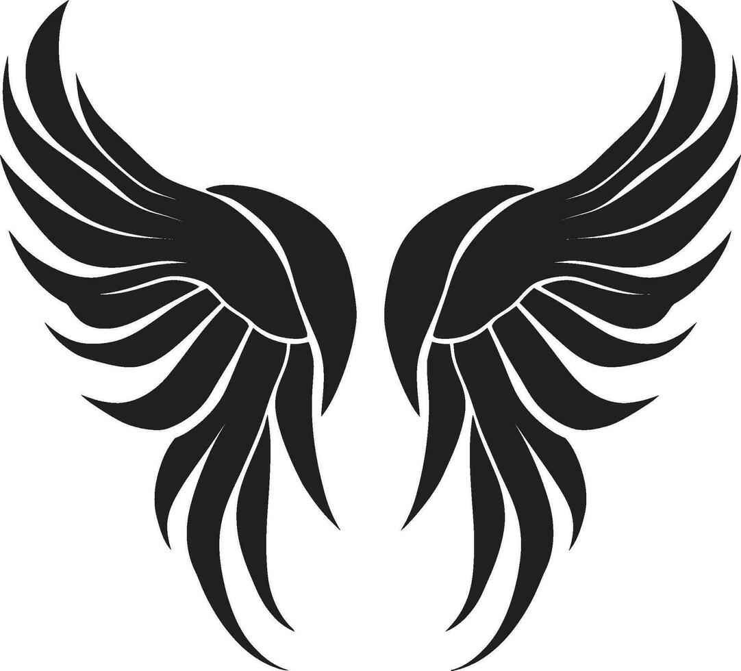 seráfico planar icônico asas Projeto divino esplendor emblemático anjo ícone vetor