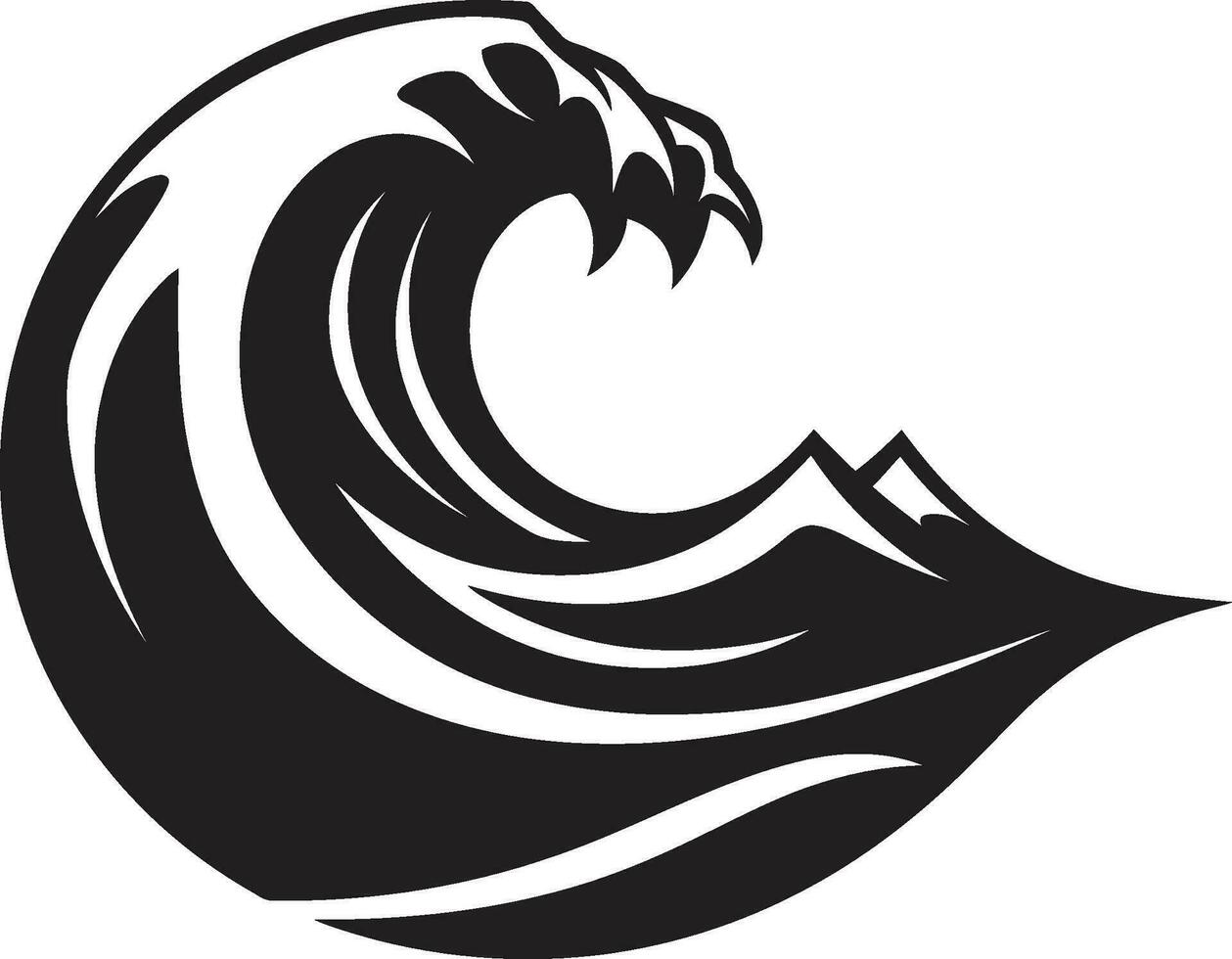 líquido língua água onda emblema Projeto ondulação reflexão minimalista onda ícone vetor