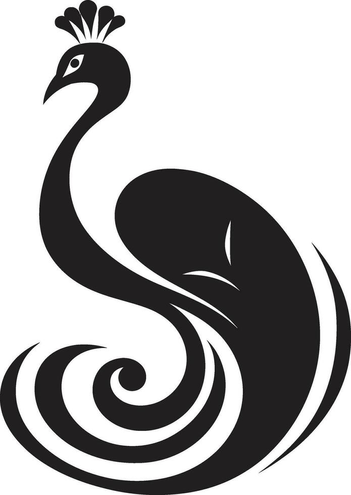 penugento delicadeza pavão emblema Projeto cromático cascata pavão ícone vetor