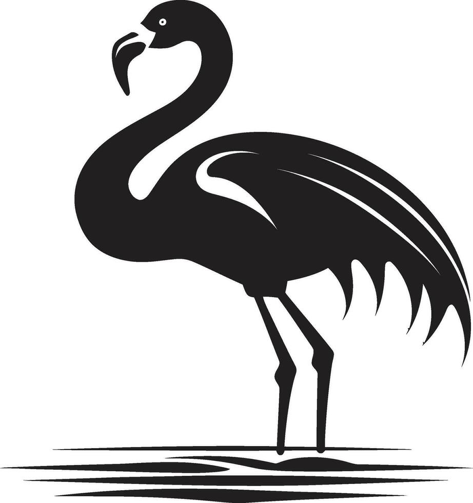 radiante asas pássaro emblema Projeto ícone elegante plumagem flamingo icônico emblema vetor
