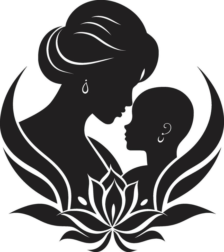 sincero harmonia mães dia ícone concurso laços emblemático mulher e criança vetor