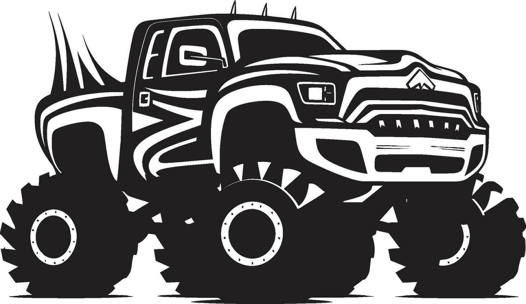 turbo titã caminhão ícone Projeto monstro caos caminhão logotipo emblema vetor