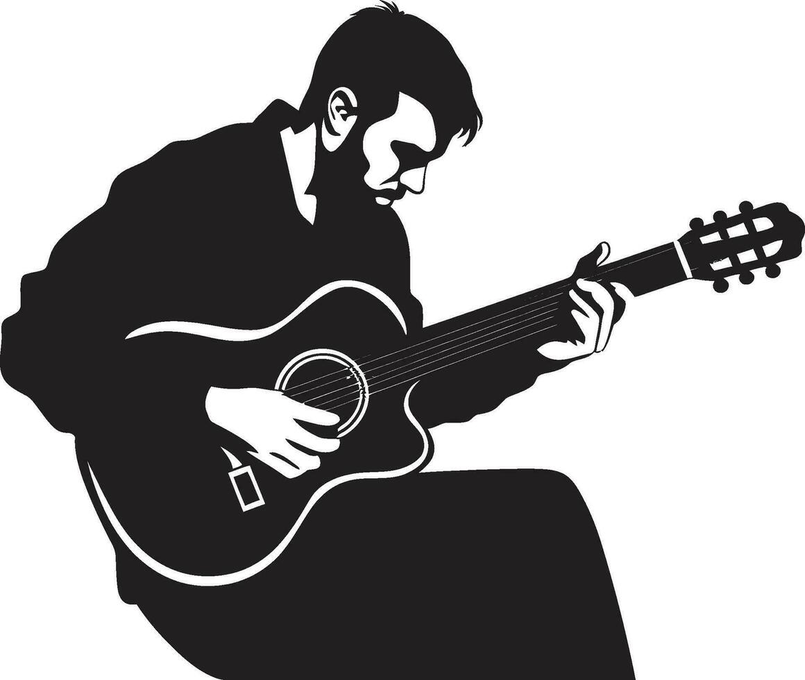 harmônico harmonia músico icônico emblema fretboard delicadeza guitarra jogador logotipo arte vetor