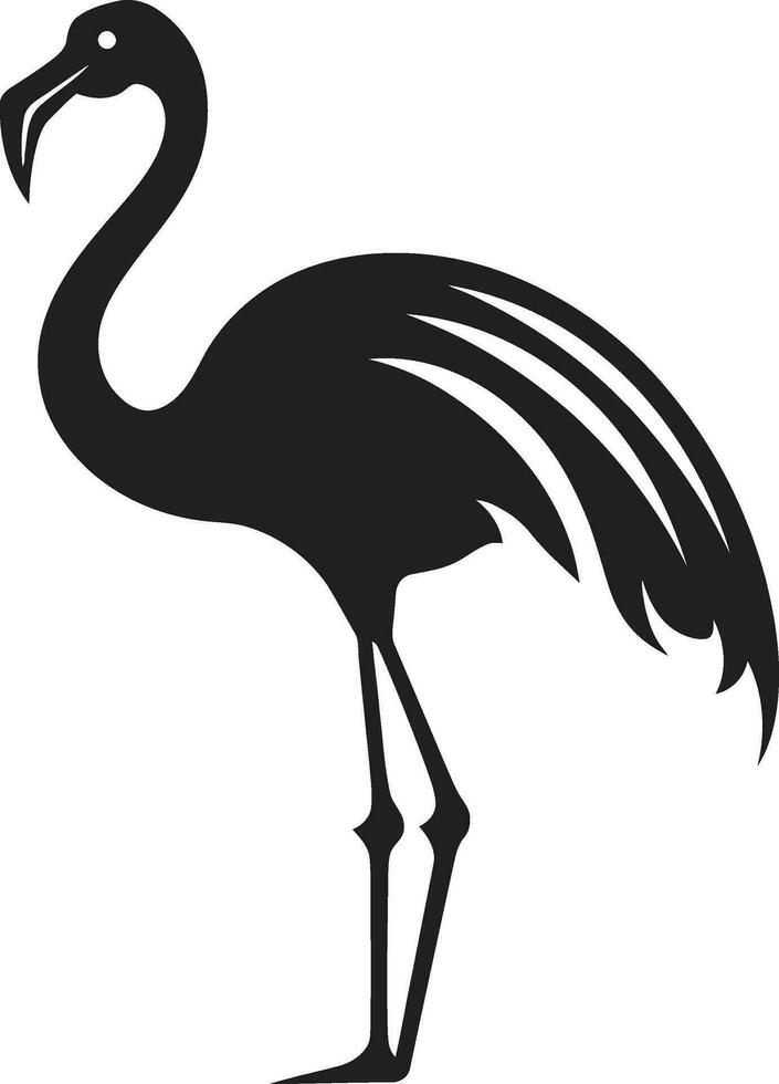 radiante asas flamingo emblema ícone elegante plumagem flamingo logotipo vetor símbolo