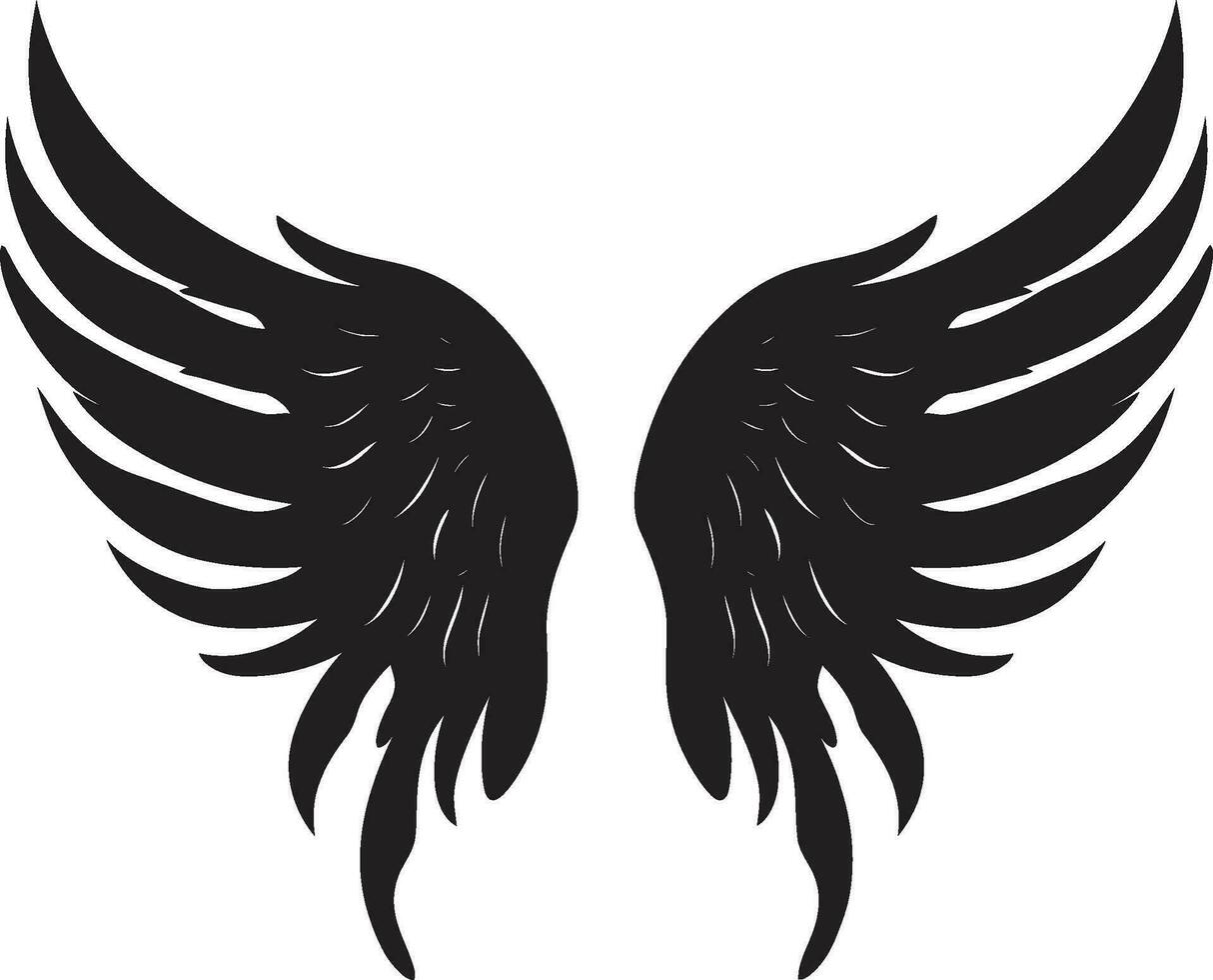 celestial penas anjo asas emblema seráfico planar icônico asas Projeto vetor