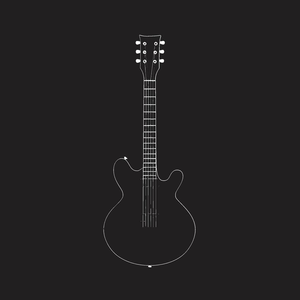 ecos do elegância guitarra logotipo vetor gráfico fretboard florescer guitarra emblema Projeto ícone