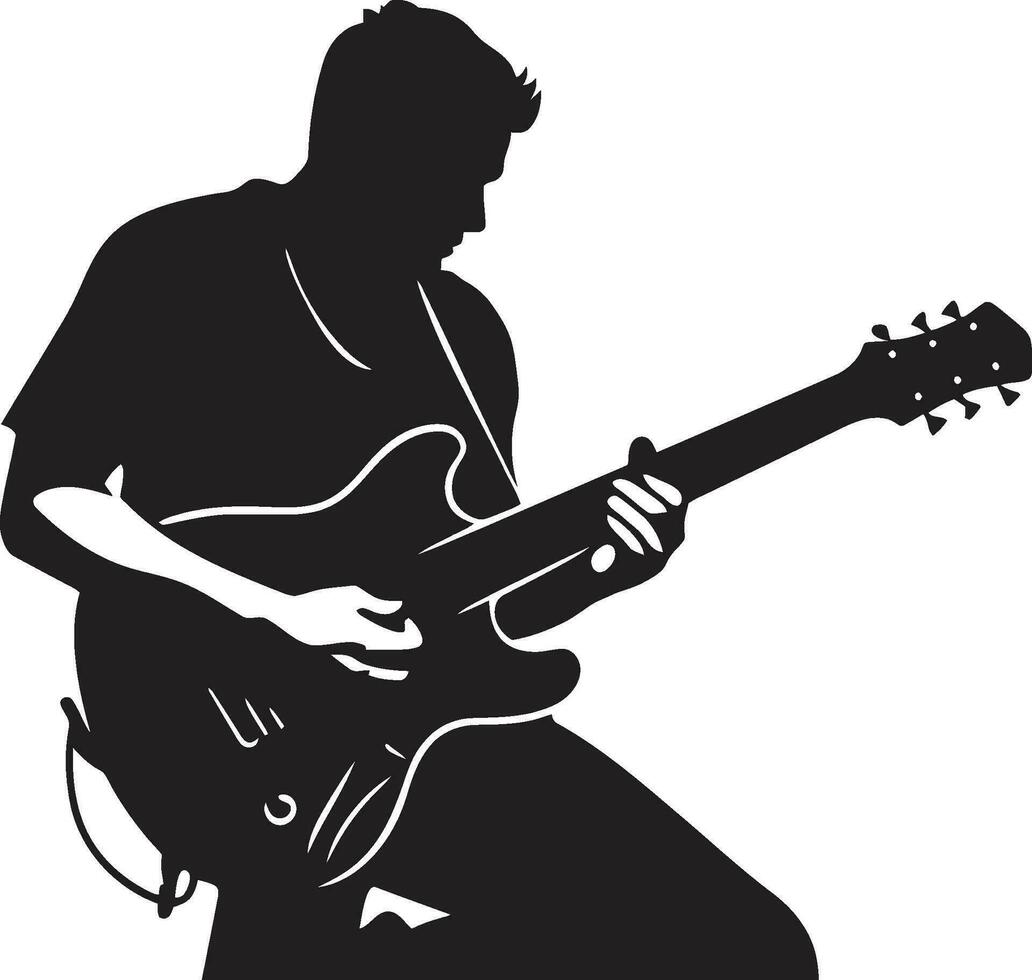 acústico hino músico logotipo símbolo ritmo devaneio guitarra jogador logotipo vetor