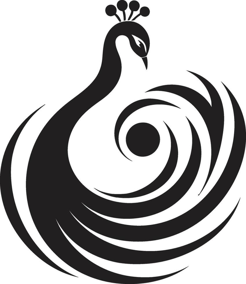 espetacular esplendor pavão logotipo Projeto pelúcia plumagem pavão icônico emblema vetor