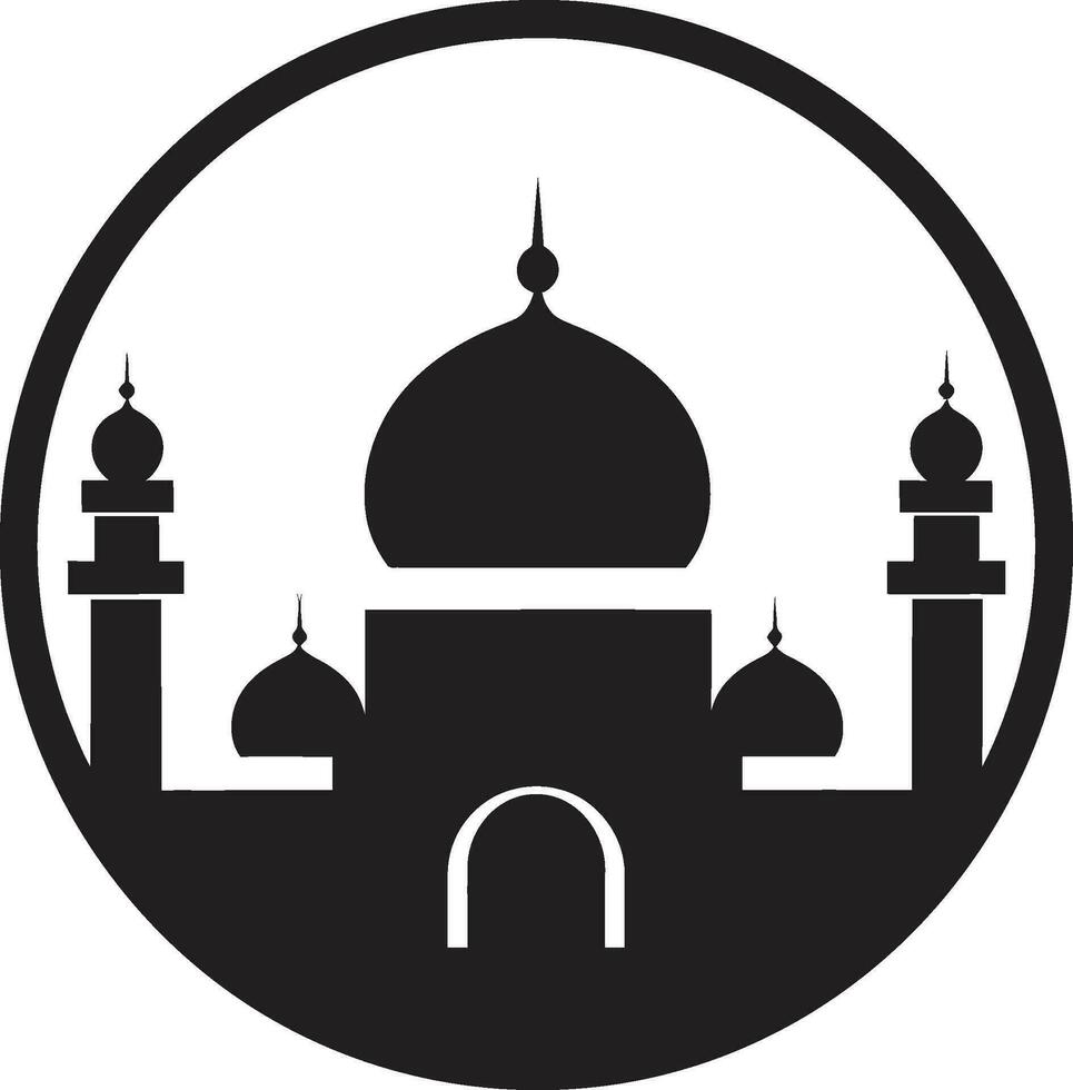 celestial horizonte emblemático mesquita ícone fiel estrutura mesquita logotipo vetor