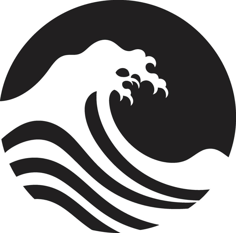 sutil surto água onda emblemático ícone ondulação ritmo minimalista logotipo vetor