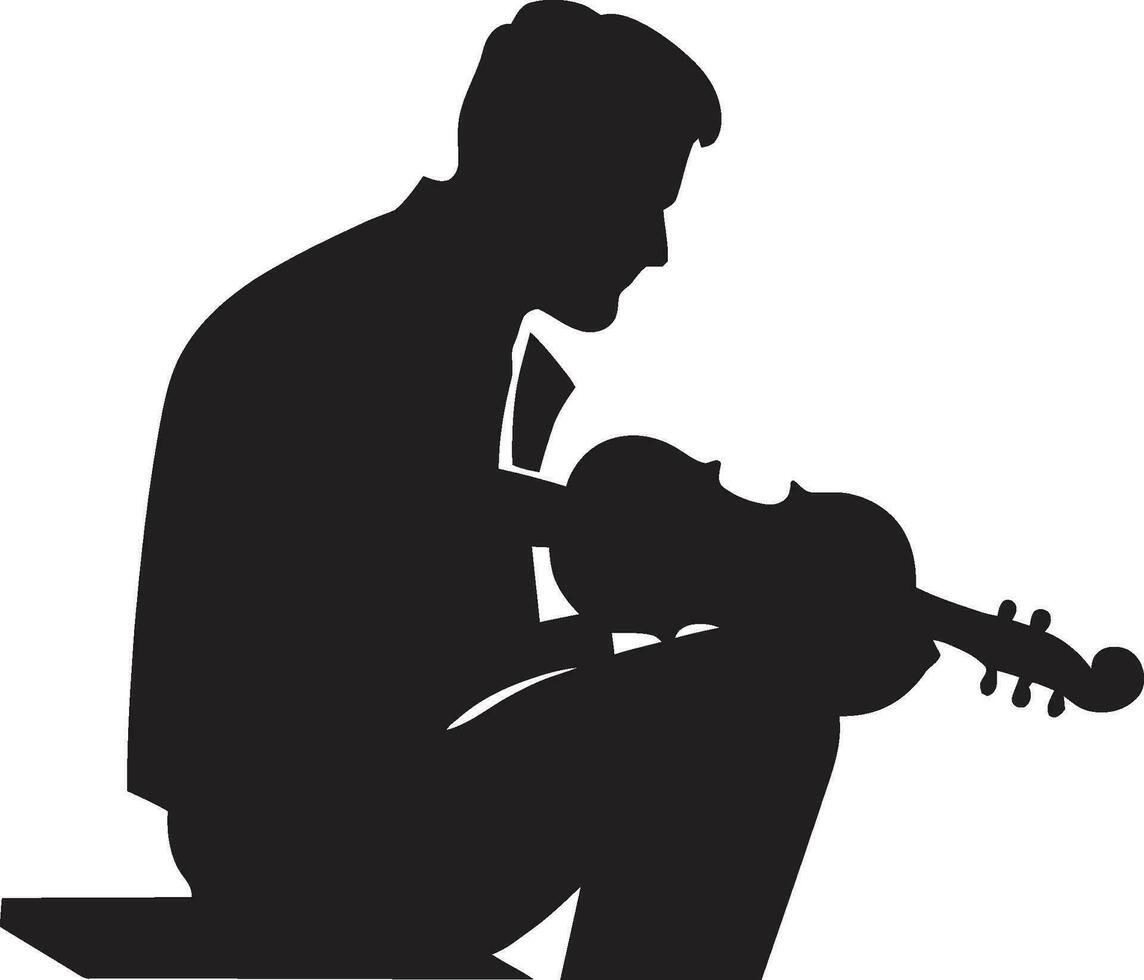 melódico musa músico emblema Projeto serenata estilo guitarra jogador vetor ícone
