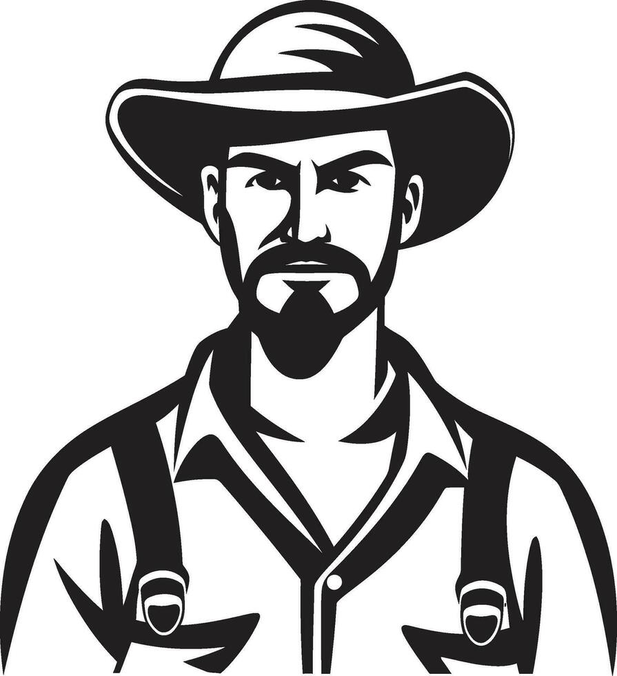 campo florescer agricultor icônico emblema fazenda orgulho agricultor logotipo vetor