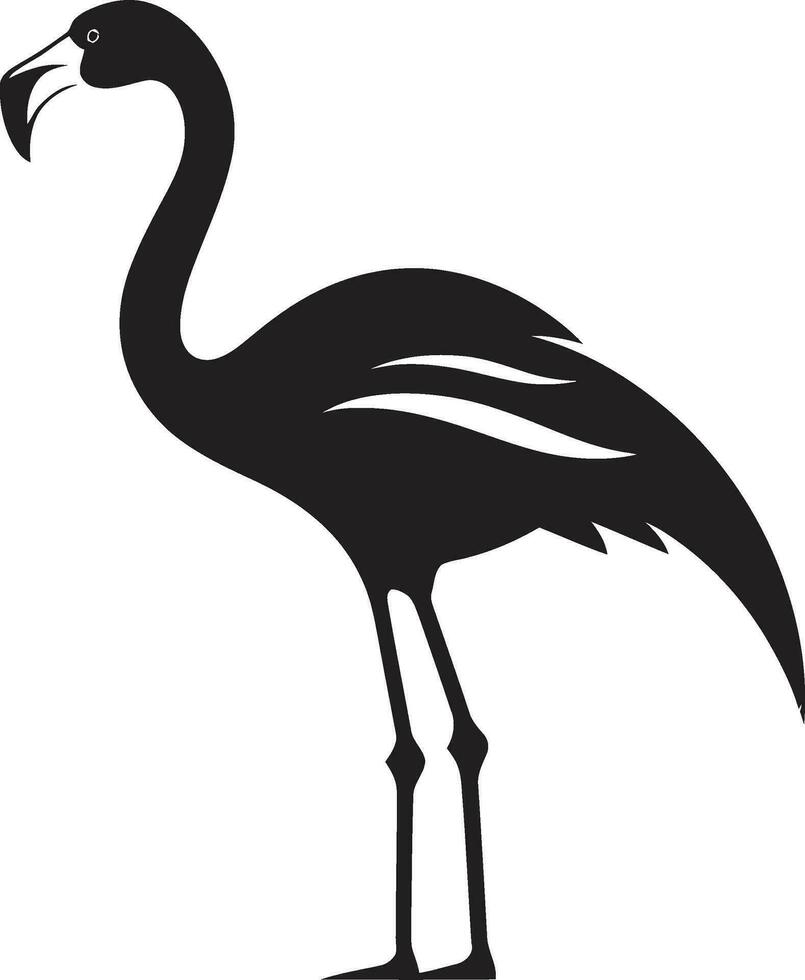 radiante plumagem flamingo emblema ícone coral litoral flamingo logotipo vetor gráfico