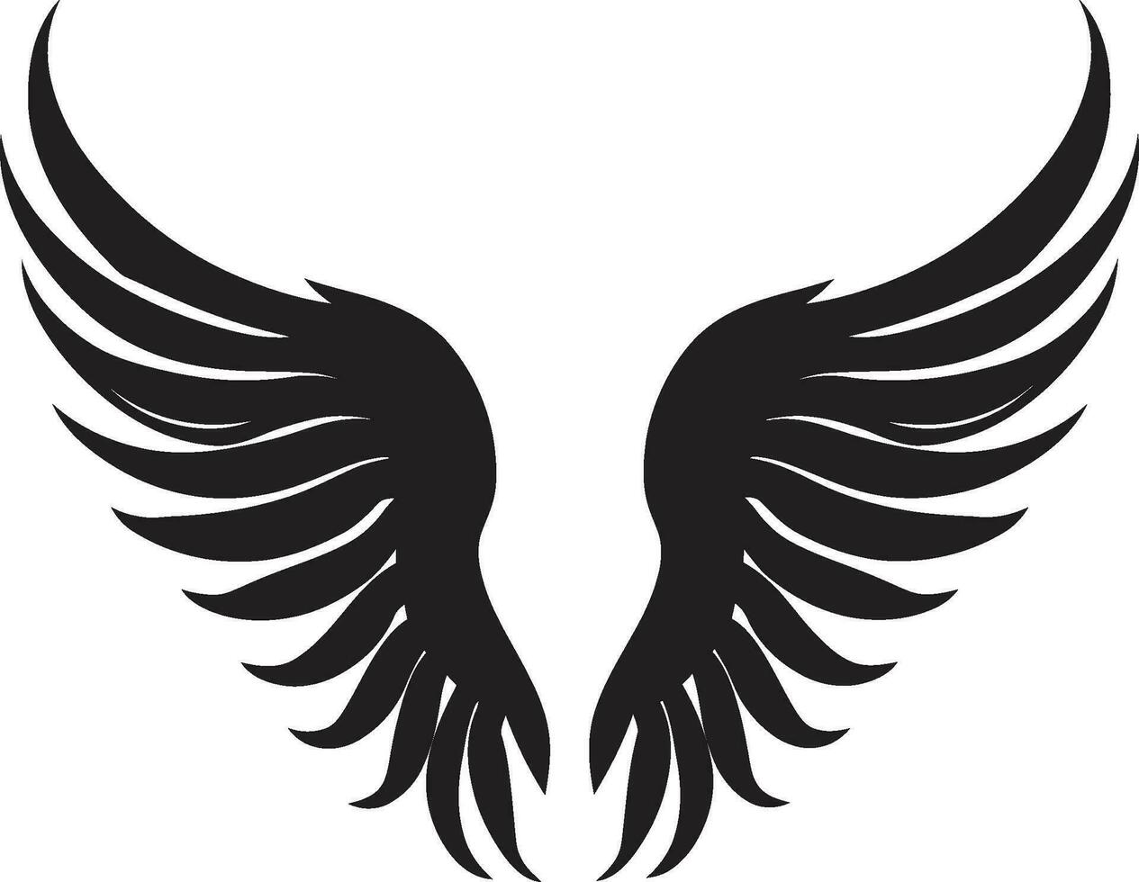 querubim charme logotipo vetor asas celestial penas anjo asas emblema