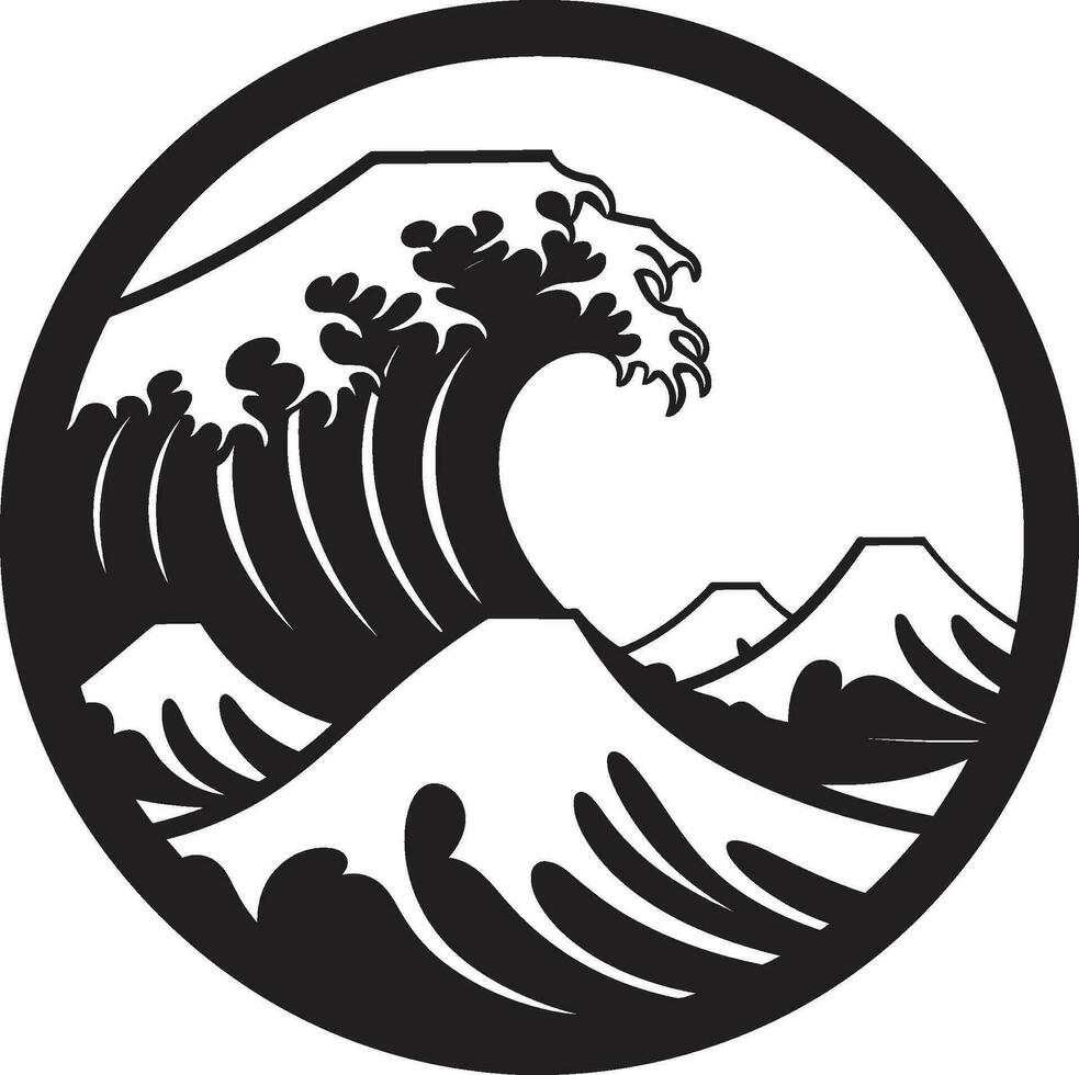 crista atual minimalista onda emblema Projeto líquido linhagem água onda ícone vetor