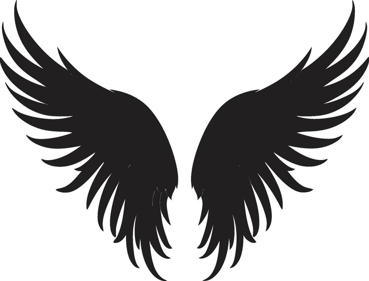 angélico aura asas emblemático logotipo gracioso guardião anjo ícone vetor