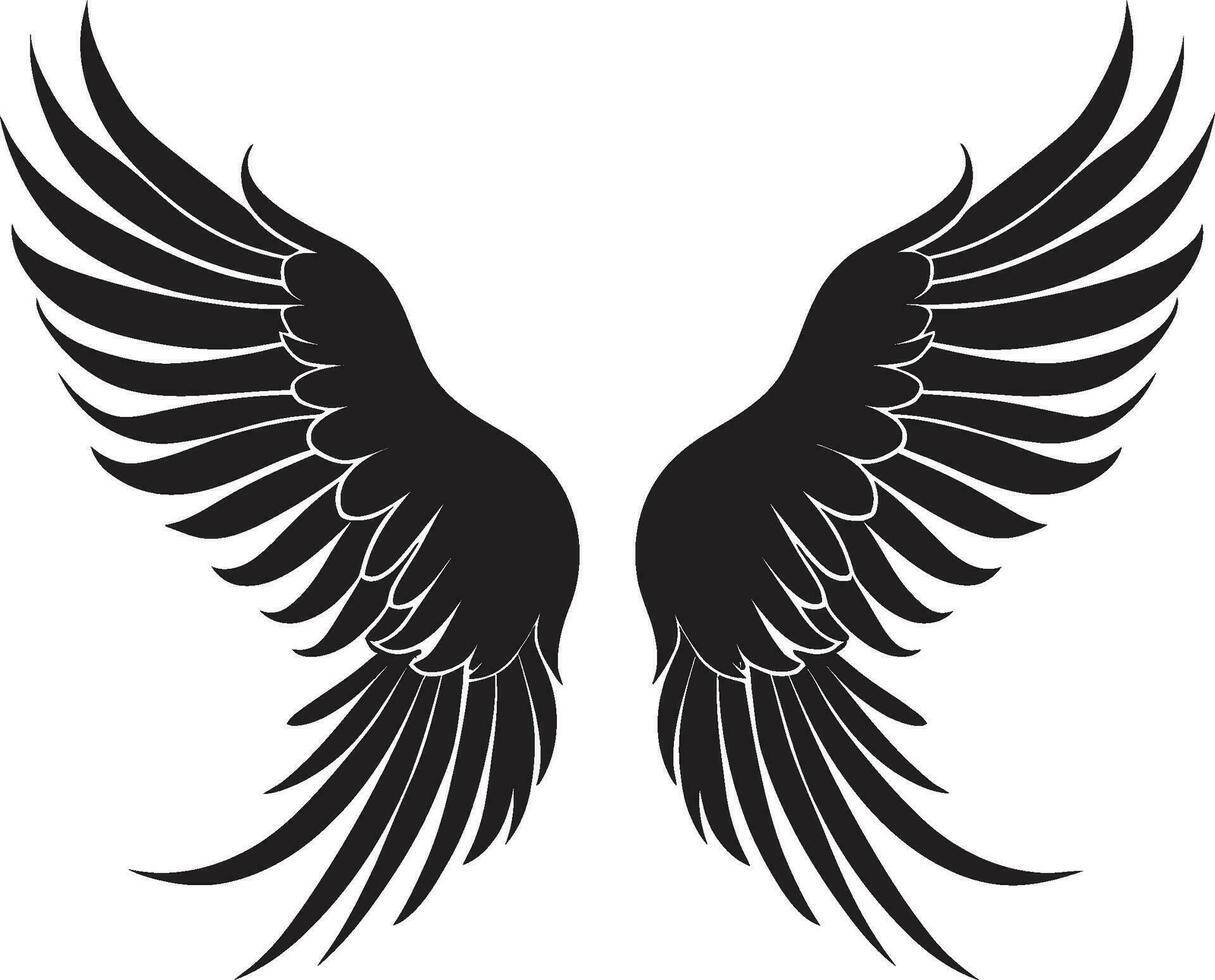 querubim charme logotipo vetor asas celestial penas anjo asas emblema