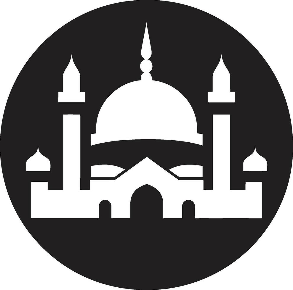 sagrado silhueta mesquita ícone emblema reverente subir mesquita emblemático Projeto vetor
