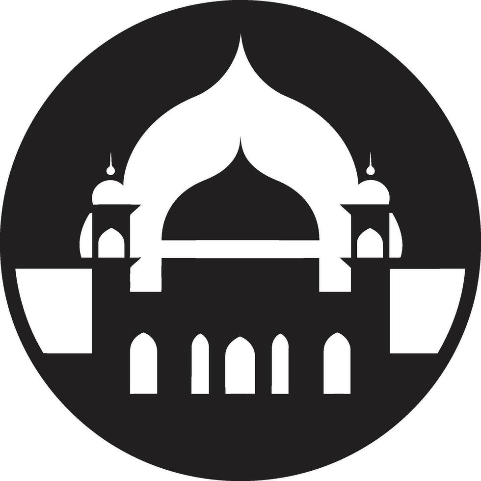etéreo enclave mesquita ícone emblema sagrado skylines emblemático mesquita logotipo vetor