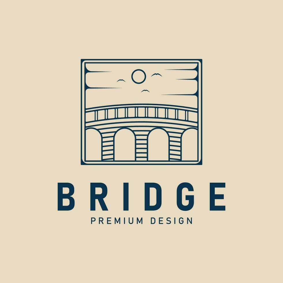 ponte linha arte logotipo minimalista, com emblema vetor ilustração Projeto modelo